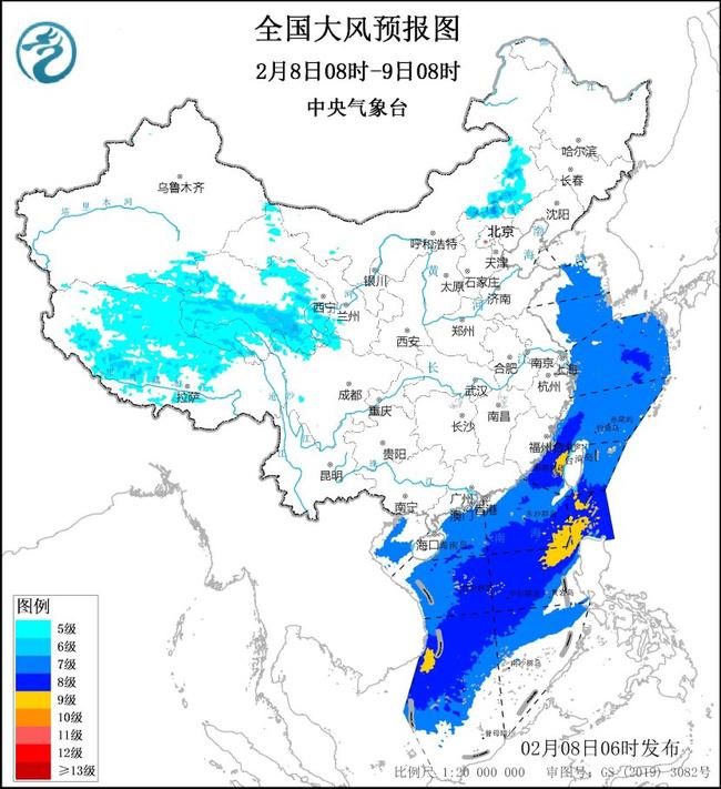 藏青海等地部分地区阵风可达7至8级AG真人大风黄色预警：内蒙古河北西